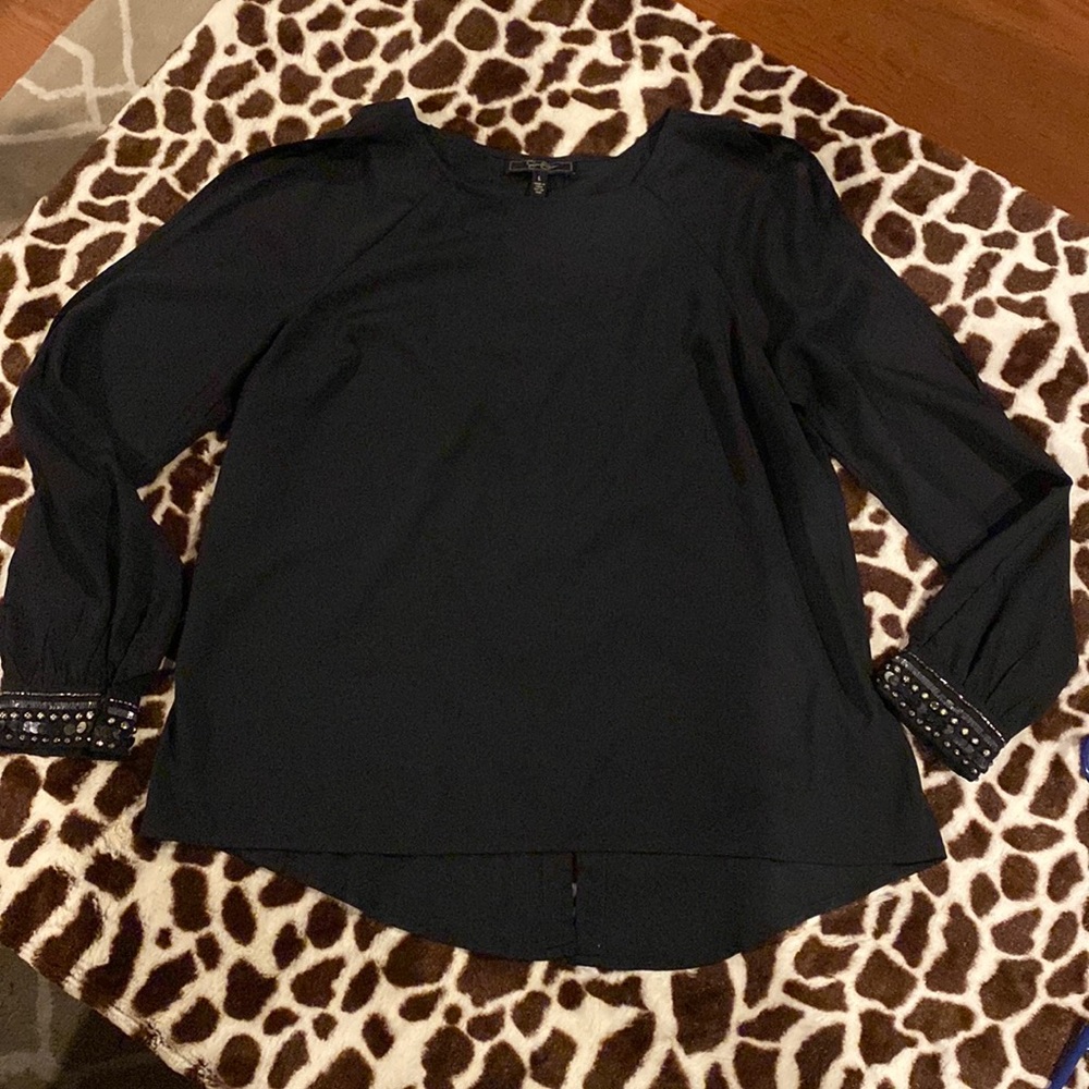 Jessica Simpson, size large, black blouse.